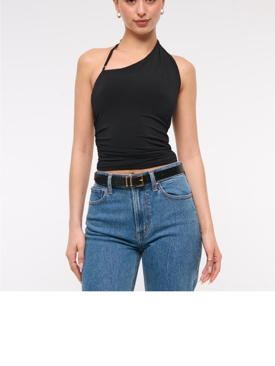 Abercrombie & Fitch Tops - Abercrombie & Fitch Black One-Shoulder Halter Tank